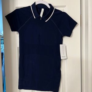 Athleta navy polo shirt (new)